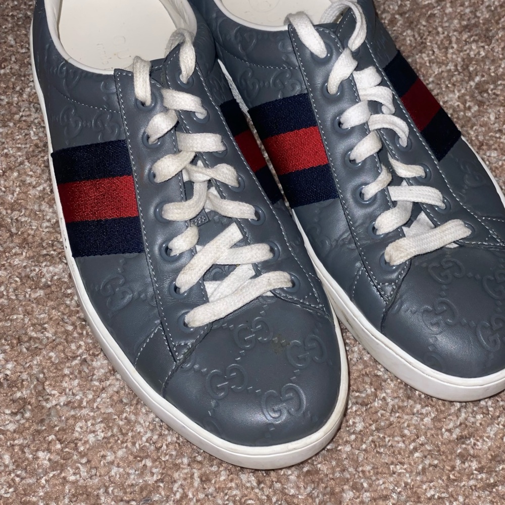 Gucci Unisex Gray Sneaker USED - Picture 9 of 10